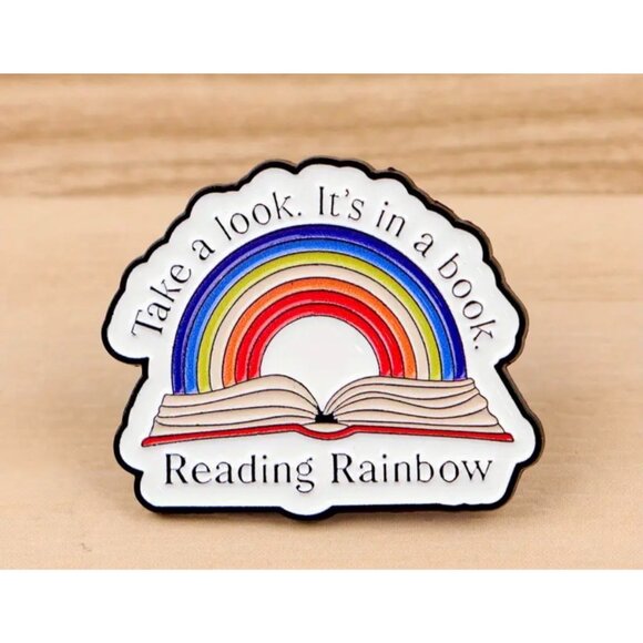 READING RAINBOW Book Enamel Backpack Lapel Pin NEW - Picture 3 of 3